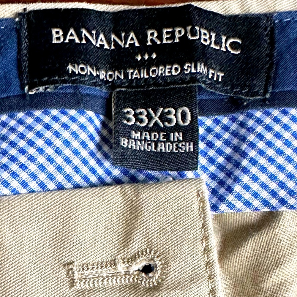 33x30 banana republic slim fit tan chinos